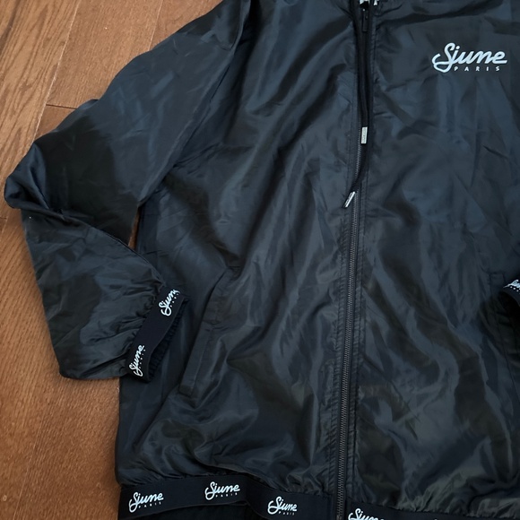 Men’s Sixth June Paris Poly Black Zip Windbreaker Jacket Sz XL - Picture 4 of 7